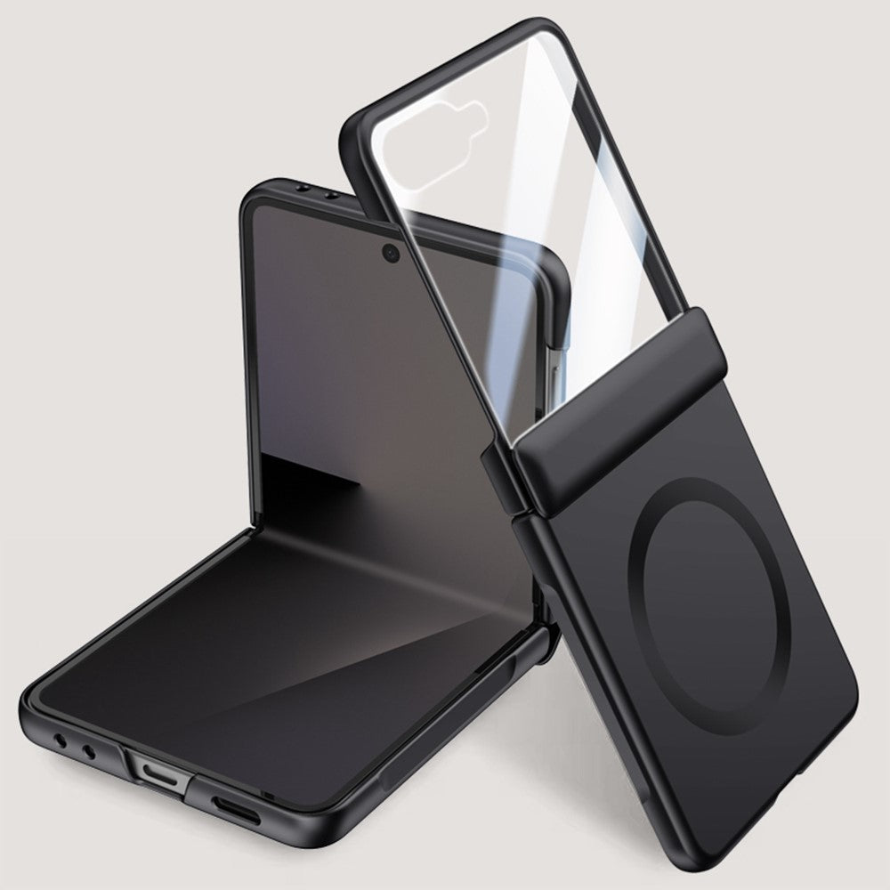 For Samsung Galaxy Z Flip7 5G Magnetic Case Hard PC Phone Cover with Rear Small Screen Protector