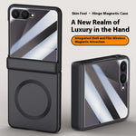 For Samsung Galaxy Z Flip7 5G Magnetic Case Hard PC Phone Cover with Rear Small Screen Protector