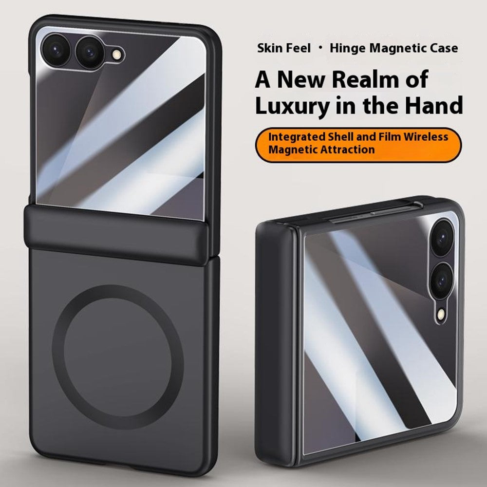 For Samsung Galaxy Z Flip7 5G Magnetic Case Hard PC Phone Cover with Rear Small Screen Protector