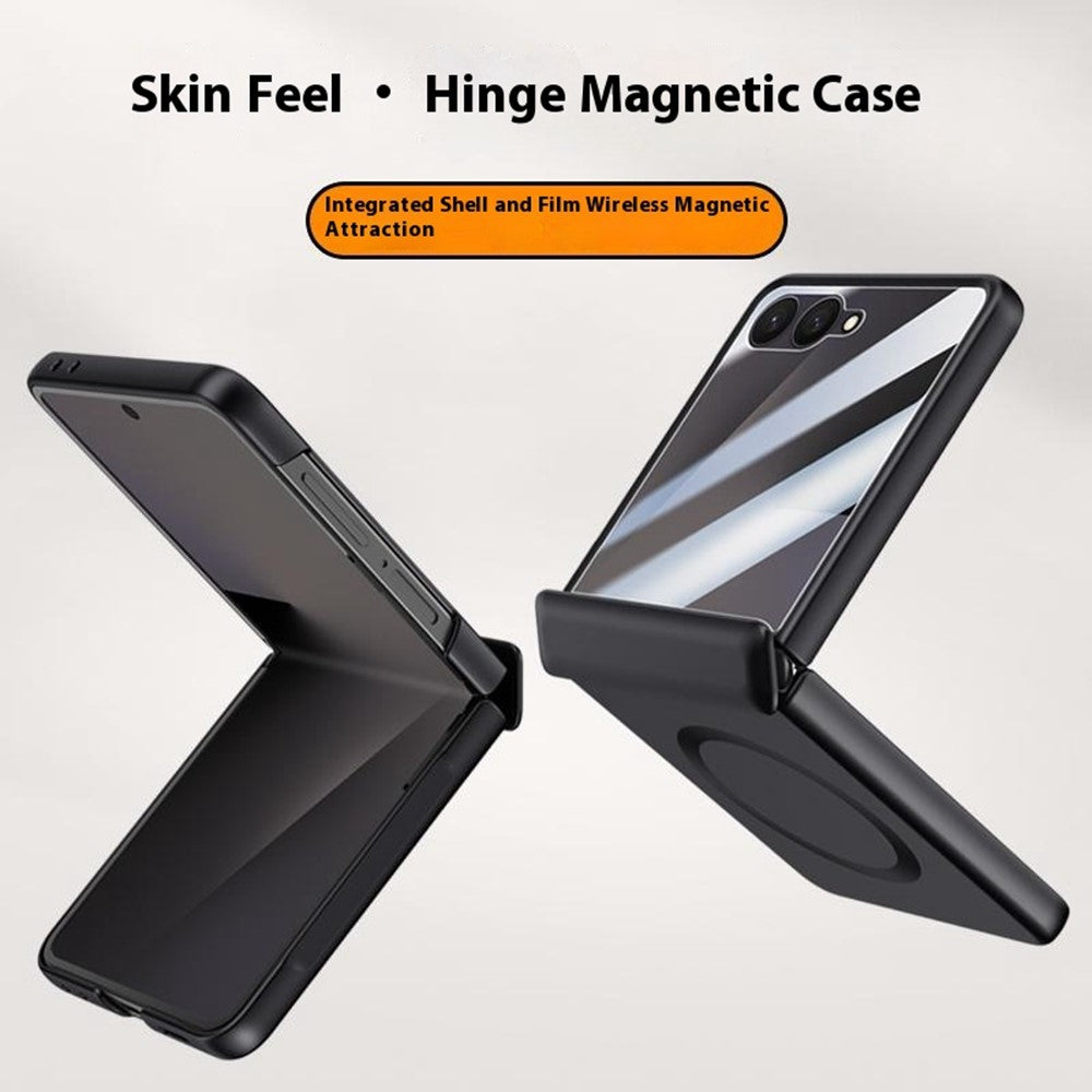 For Samsung Galaxy Z Flip7 5G Magnetic Case Hard PC Phone Cover with Rear Small Screen Protector
