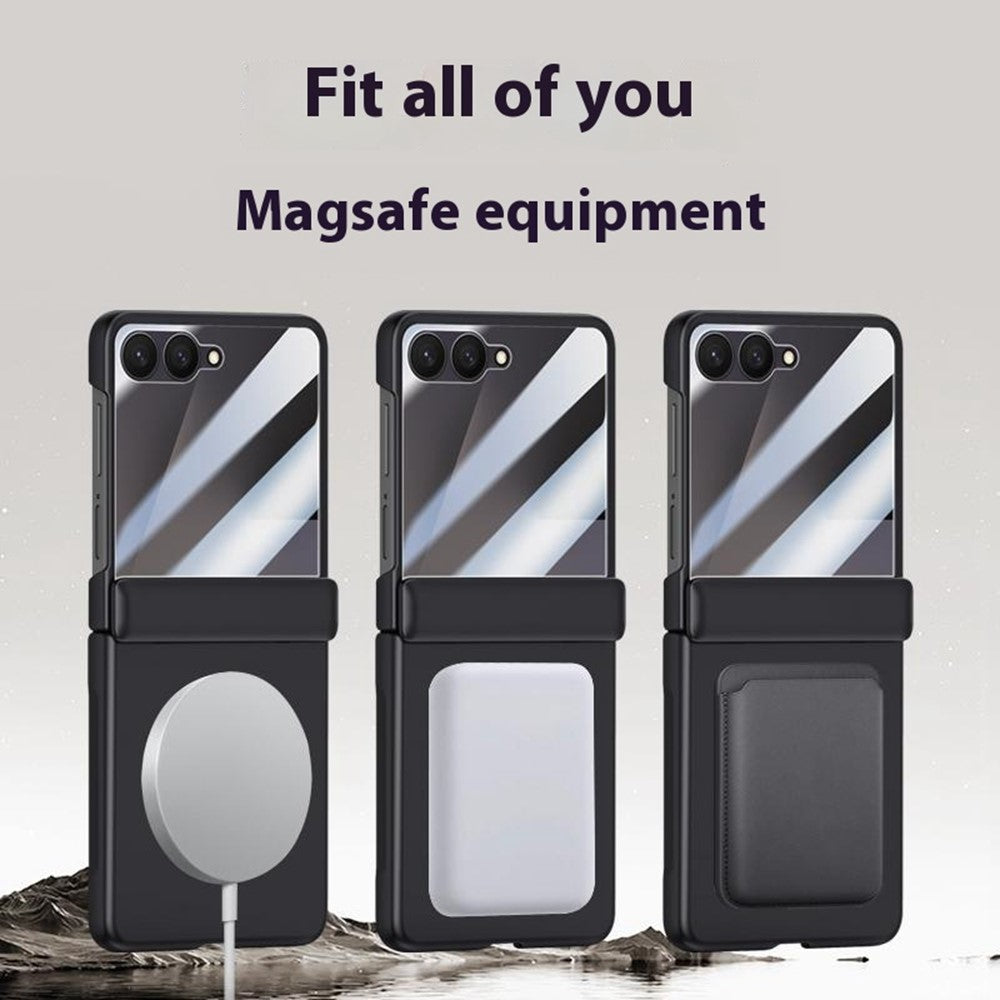 For Samsung Galaxy Z Flip7 5G Magnetic Case Hard PC Phone Cover with Rear Small Screen Protector