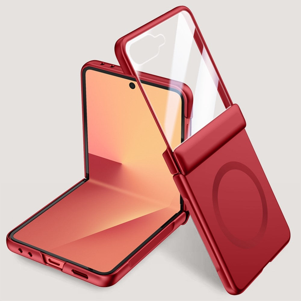 For Samsung Galaxy Z Flip7 5G Magnetic Case Hard PC Phone Cover with Rear Small Screen Protector