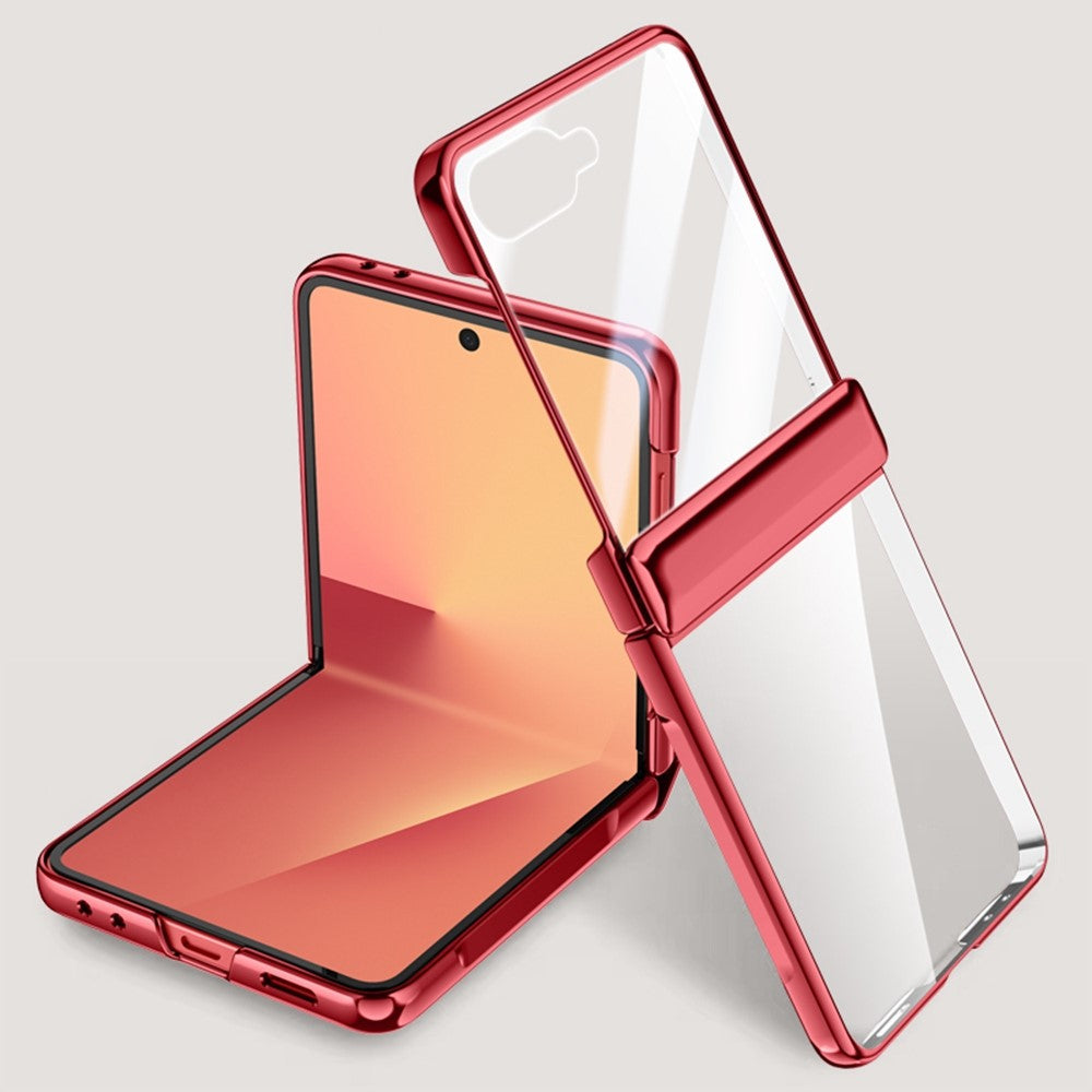 For Samsung Galaxy Z Flip7 5G Case PC + Acrylic Phone Cover with Rear Small Screen Protector Hinge Protection
