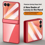 For Samsung Galaxy Z Flip7 5G Case PC + Acrylic Phone Cover with Rear Small Screen Protector Hinge Protection