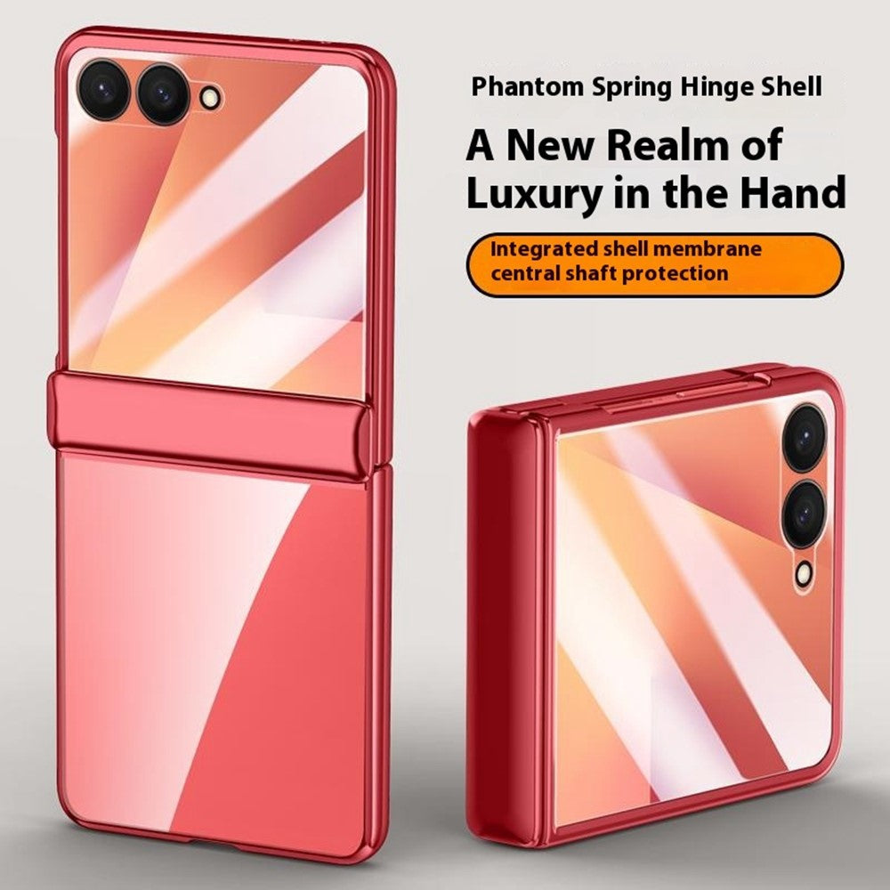 For Samsung Galaxy Z Flip7 5G Case PC + Acrylic Phone Cover with Rear Small Screen Protector Hinge Protection