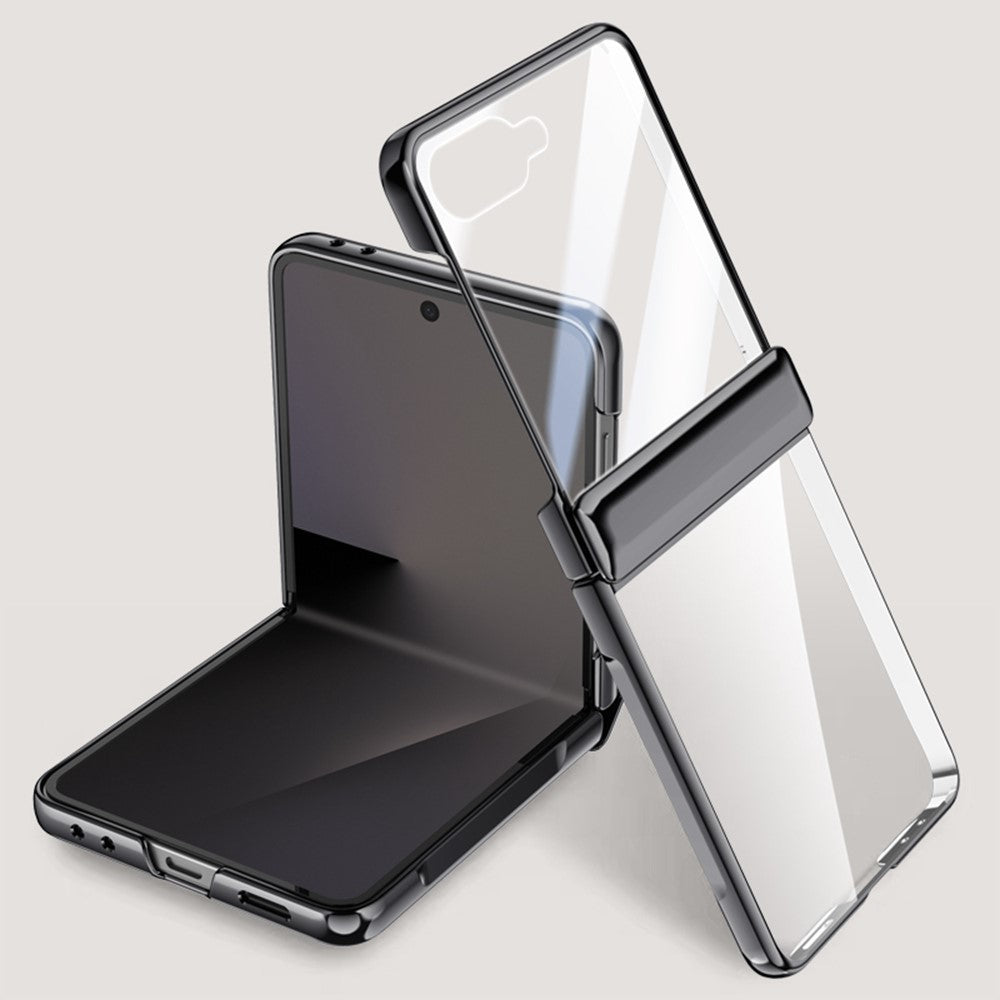 For Samsung Galaxy Z Flip7 5G Case PC + Acrylic Phone Cover with Rear Small Screen Protector Hinge Protection
