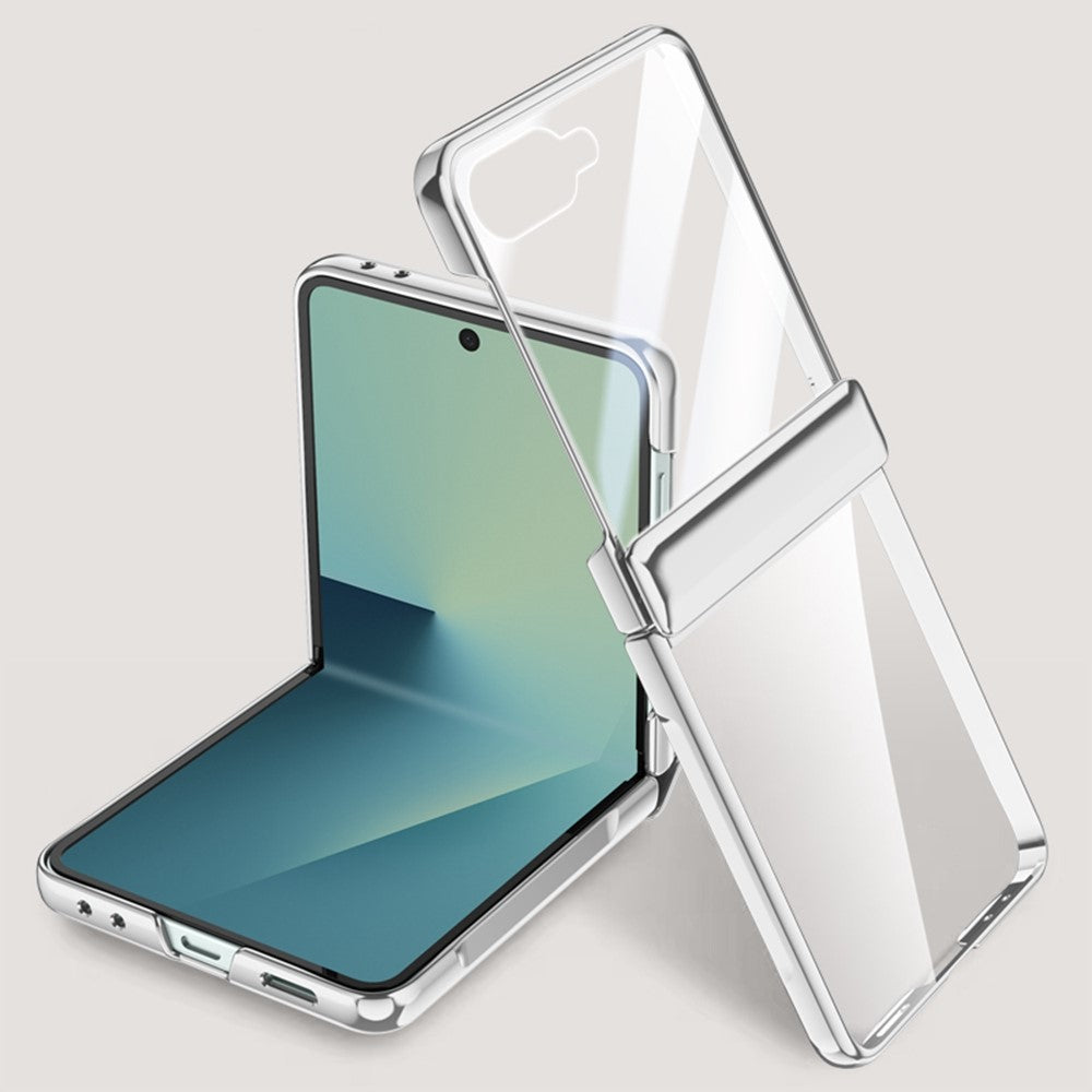 For Samsung Galaxy Z Flip7 5G Case PC + Acrylic Phone Cover with Rear Small Screen Protector Hinge Protection