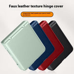 For Samsung Galaxy Z Flip7 5G Case Leather + PC Phone Cover HD Rear Small Screen Protector
