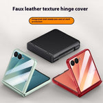For Samsung Galaxy Z Flip7 5G Case Leather + PC Phone Cover HD Rear Small Screen Protector