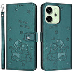 For Oppo Reno14 Pro 5G (Global) Wallet Case Cats Imprint Leather Phone Cover with Strap