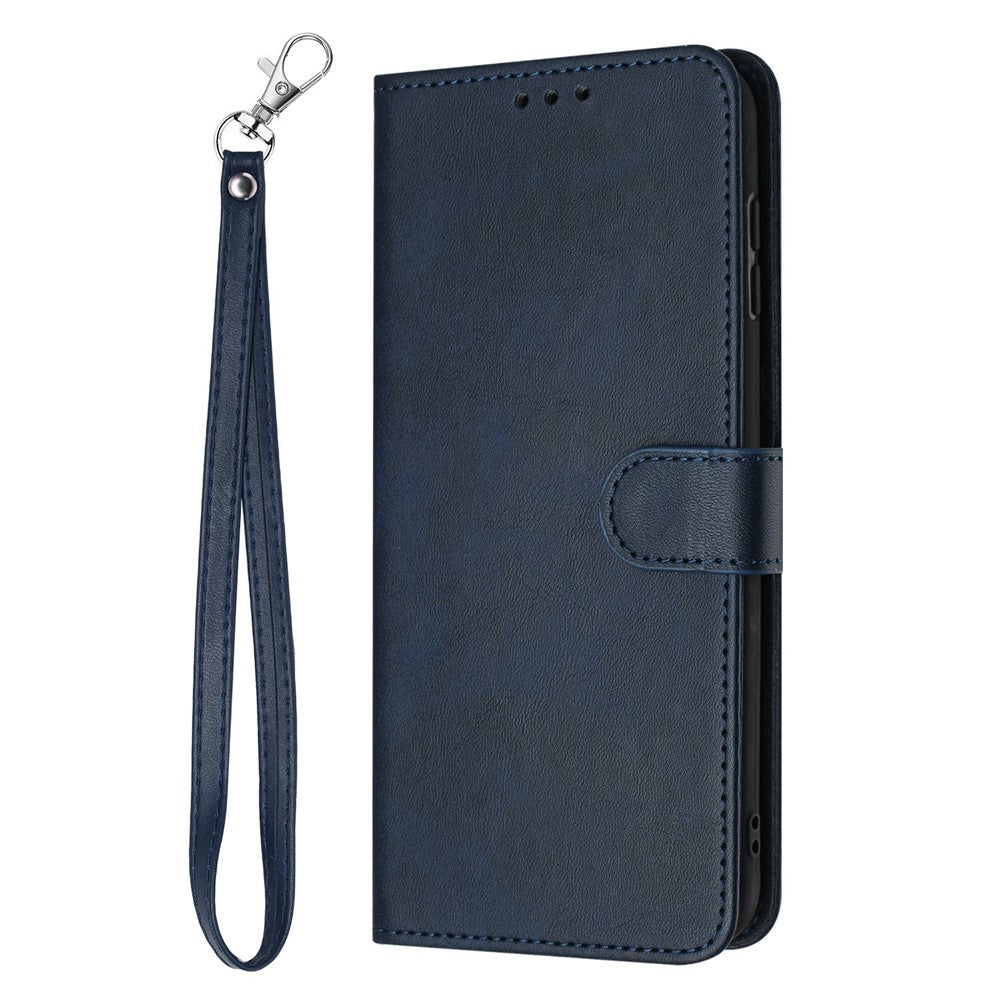 Til Oppo Reno14 5G (Global) / Reno14 F 5G Cover Flip Stand Kalvetekstur PU Læder Pung Telefoncover med Rem