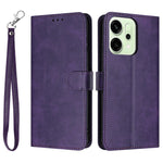 For Oppo Reno14 Pro 5G (Global) Case Flip Stand Calf Texture PU Leather Wallet Phone Cover with Strap