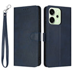 For Oppo Reno14 Pro 5G (Global) Case Flip Stand Calf Texture PU Leather Wallet Phone Cover with Strap