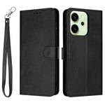 For Oppo Reno14 Pro 5G (Global) Case Flip Stand Calf Texture PU Leather Wallet Phone Cover with Strap