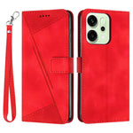 For Oppo Reno14 Pro 5G (Global) Leather Case Imprinted Triangle Phone Cover with Hand Strap