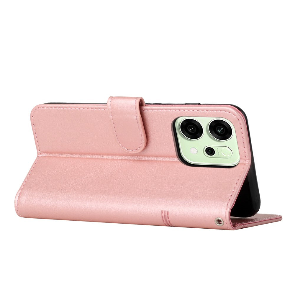 For Oppo Reno14 Pro 5G (Global) Leather Phone Case Foldable Stand Wallet Flip Cover with Strap