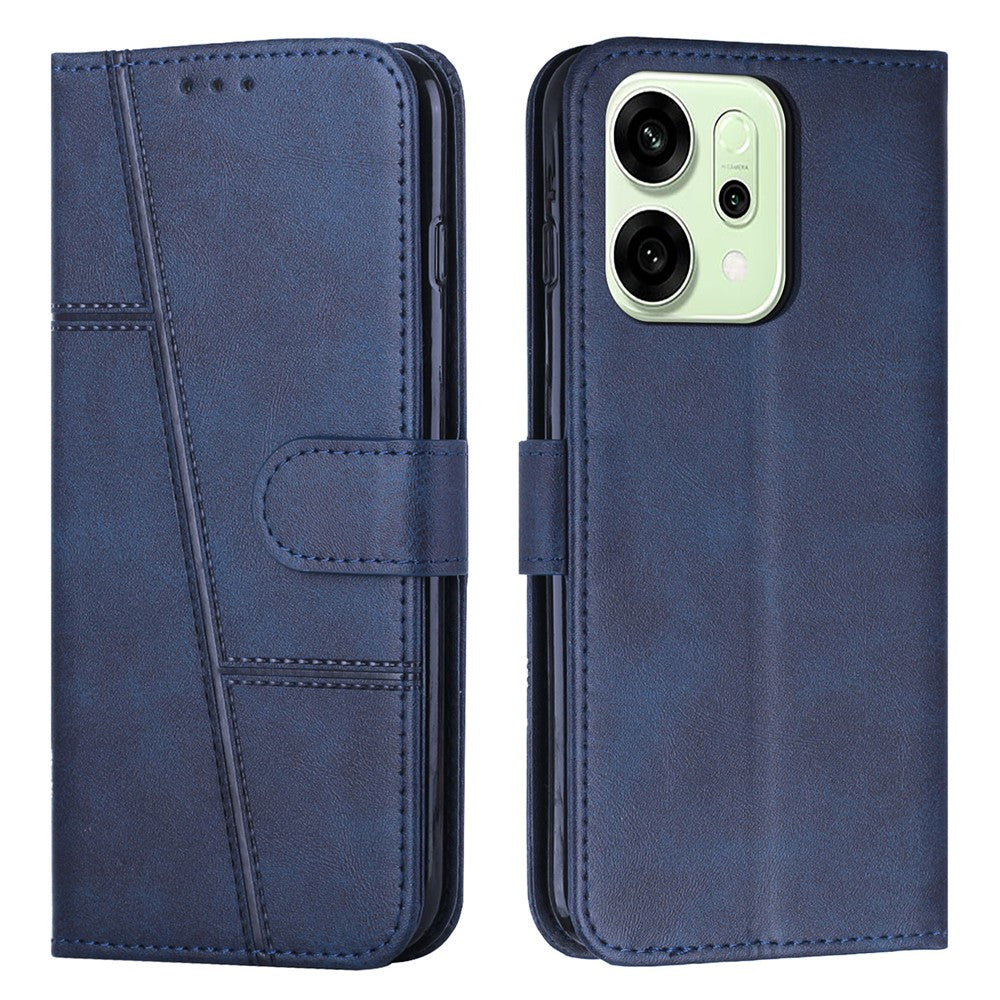 For Oppo Reno14 Pro 5G (Global) Leather Phone Case Foldable Stand Wallet Flip Cover with Strap