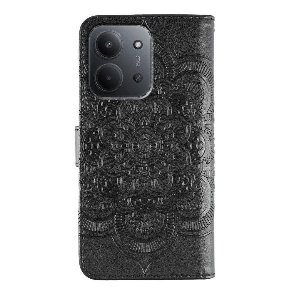 For Xiaomi Redmi 15C 4G (Global) (171mm) / Poco C85 4G (171mm) Case PU Leather Mandala Imprinted Design Wallet Phone Cover