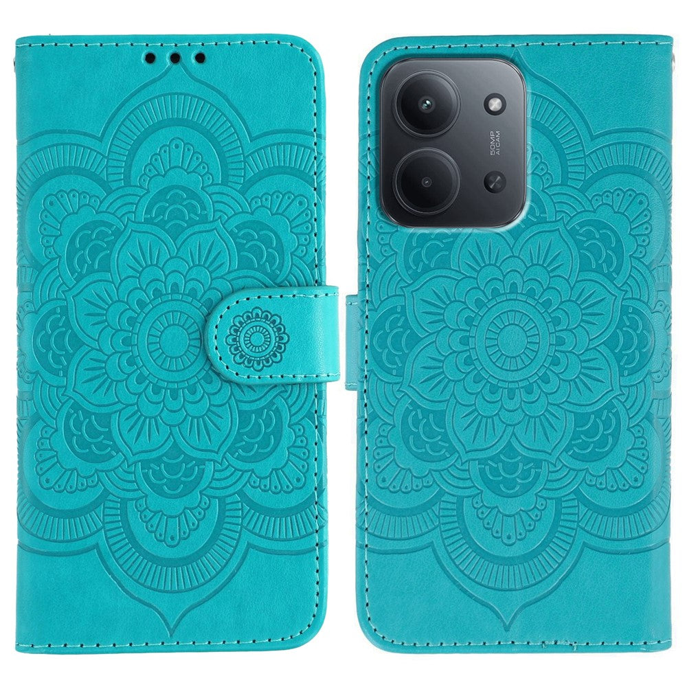 For Xiaomi Redmi 15C 4G (Global) (171mm) / Poco C85 4G (171mm) Case PU Leather Mandala Imprinted Design Wallet Phone Cover