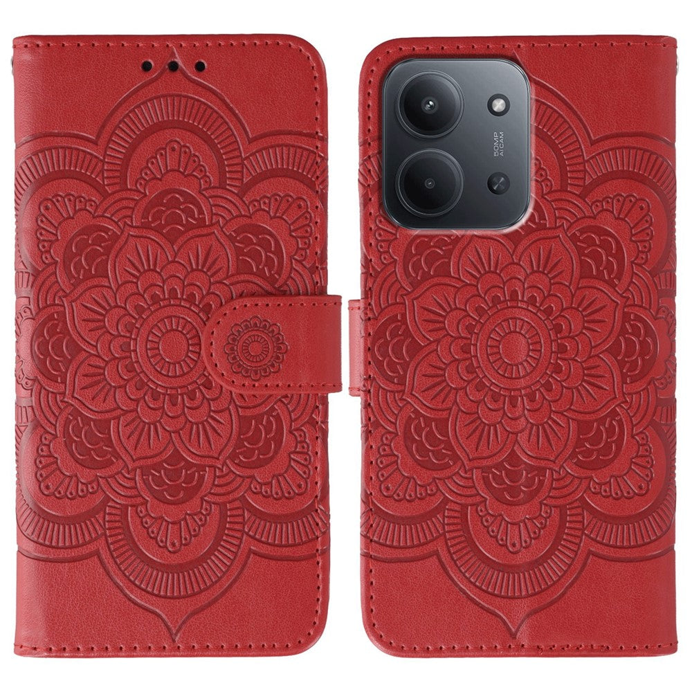 For Xiaomi Redmi 15C 4G (Global) (171mm) / Poco C85 4G (171mm) Case PU Leather Mandala Imprinted Design Wallet Phone Cover