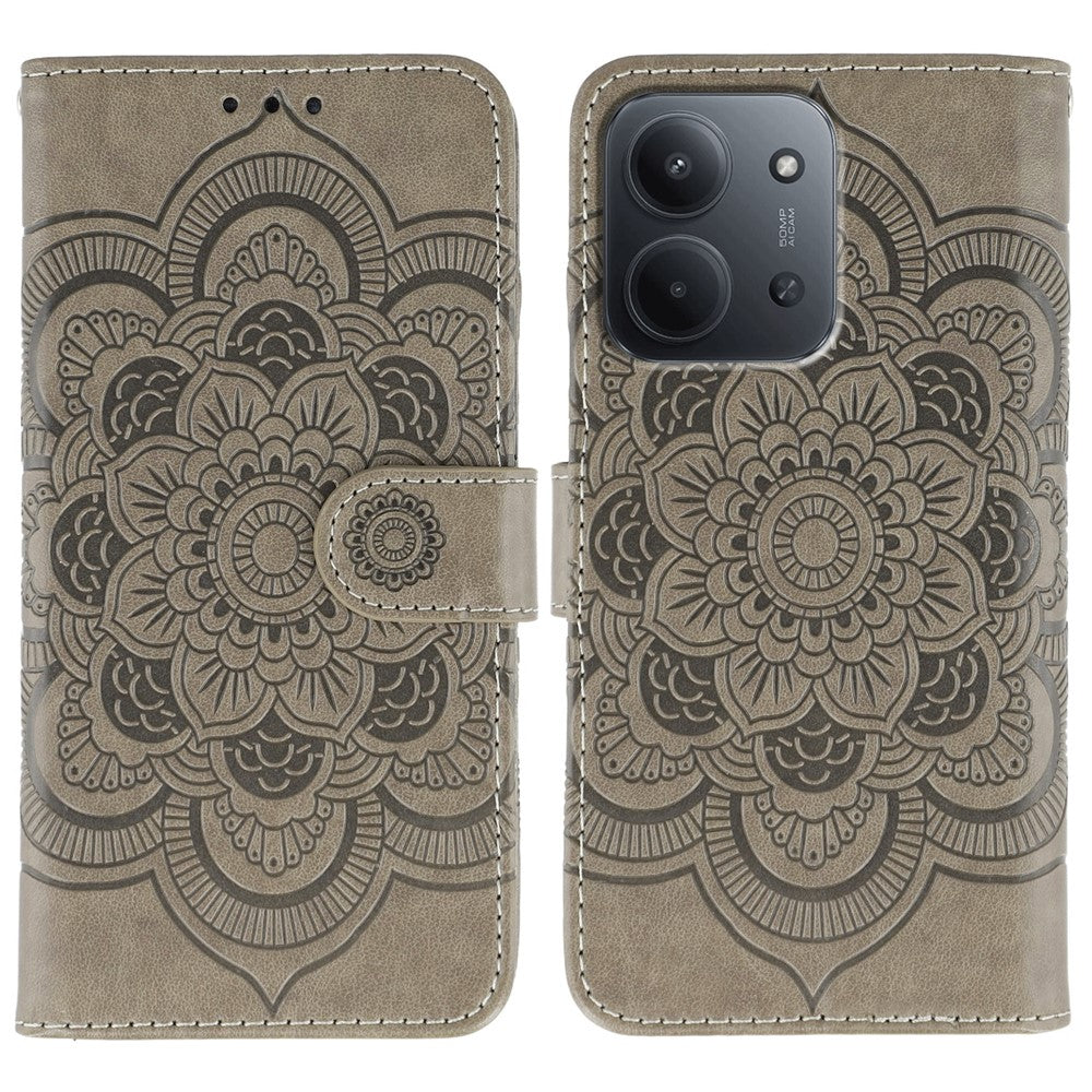 For Xiaomi Redmi 15C 4G (Global) (171mm) / Poco C85 4G (171mm) Case PU Leather Mandala Imprinted Design Wallet Phone Cover