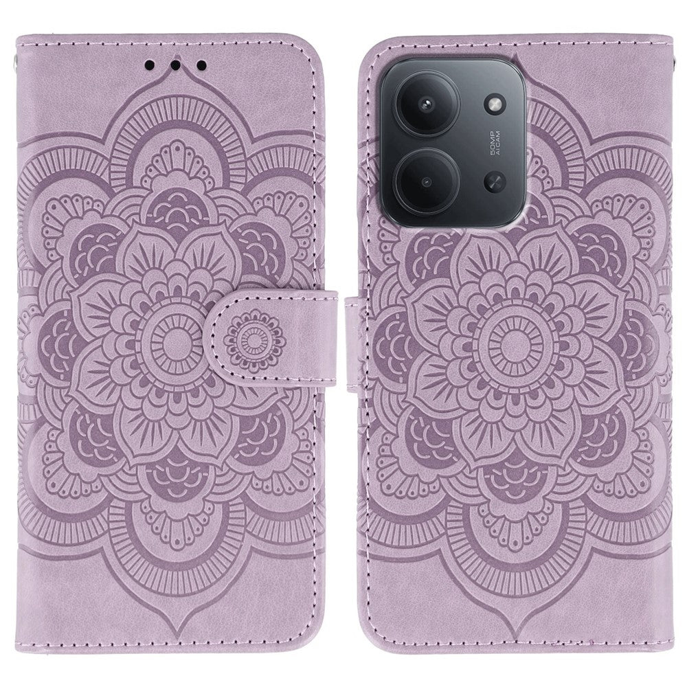 For Xiaomi Redmi 15C 4G (Global) (171mm) / Poco C85 4G (171mm) Case PU Leather Mandala Imprinted Design Wallet Phone Cover