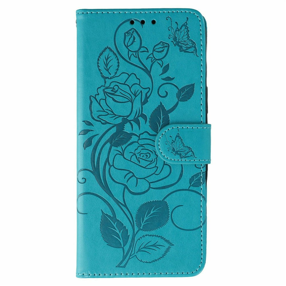 Xiaomi Redmi 15C 4G (Global) (171mm) / Poco C85 4G (171mm) Plånboksfodral med tryckt rosfjäril i PU-läder