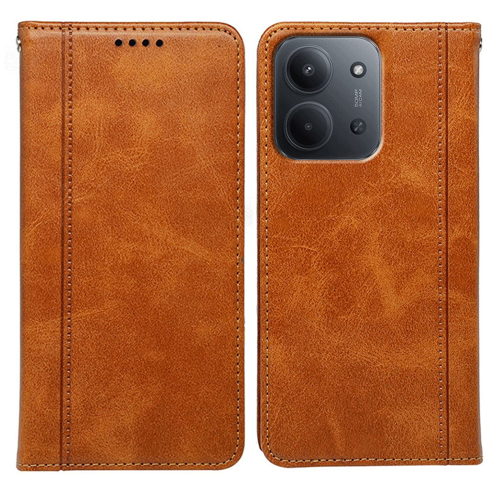 For Xiaomi Redmi 15C 4G (Global) (171mm) / Poco C85 4G (171mm) Case Hidden Magnetic Closure Calf Texture Leather Phone Cover