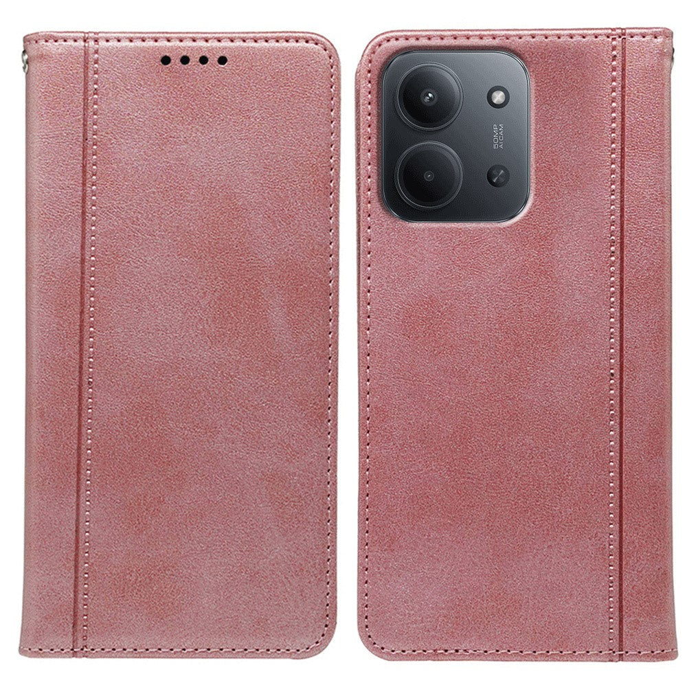 For Xiaomi Redmi 15C 4G (Global) (171mm) / Poco C85 4G (171mm) Case Hidden Magnetic Closure Calf Texture Leather Phone Cover