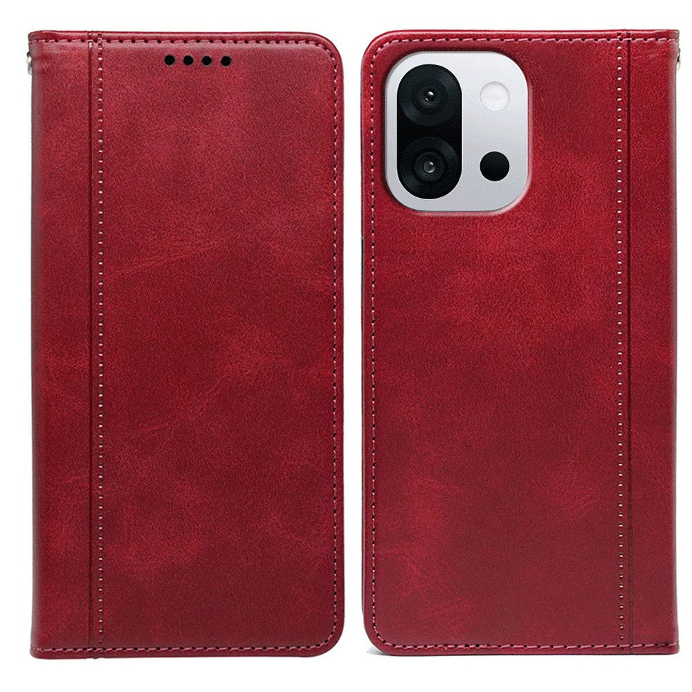 OnePlus 13T 5G-skal, dold magnetisk stängning, kalvtexturerat läderfodral