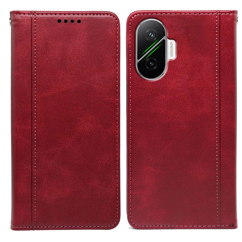 For Xiaomi Redmi Turbo 4 Pro 5G / Poco F7 5G Case Hidden Magnetic Closure Calf Texture Leather Phone Cover