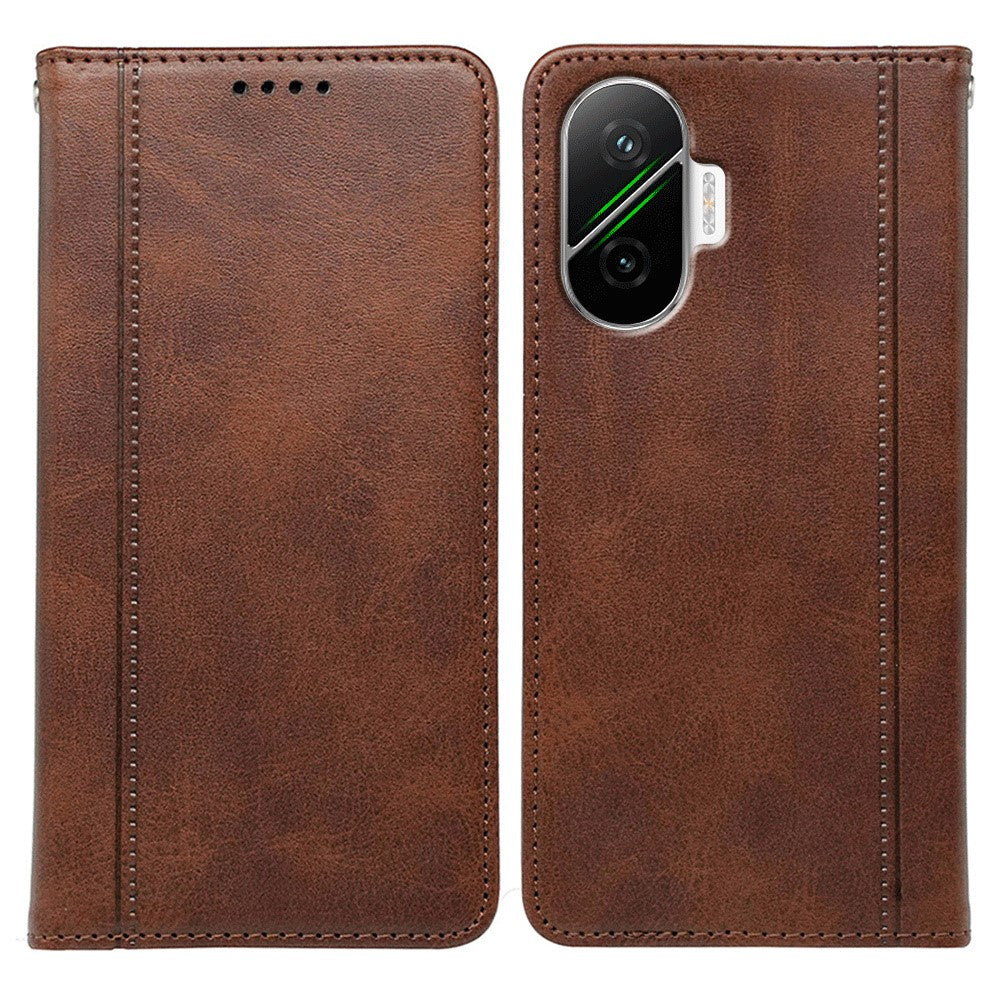 For Xiaomi Redmi Turbo 4 Pro 5G / Poco F7 5G Case Hidden Magnetic Closure Calf Texture Leather Phone Cover