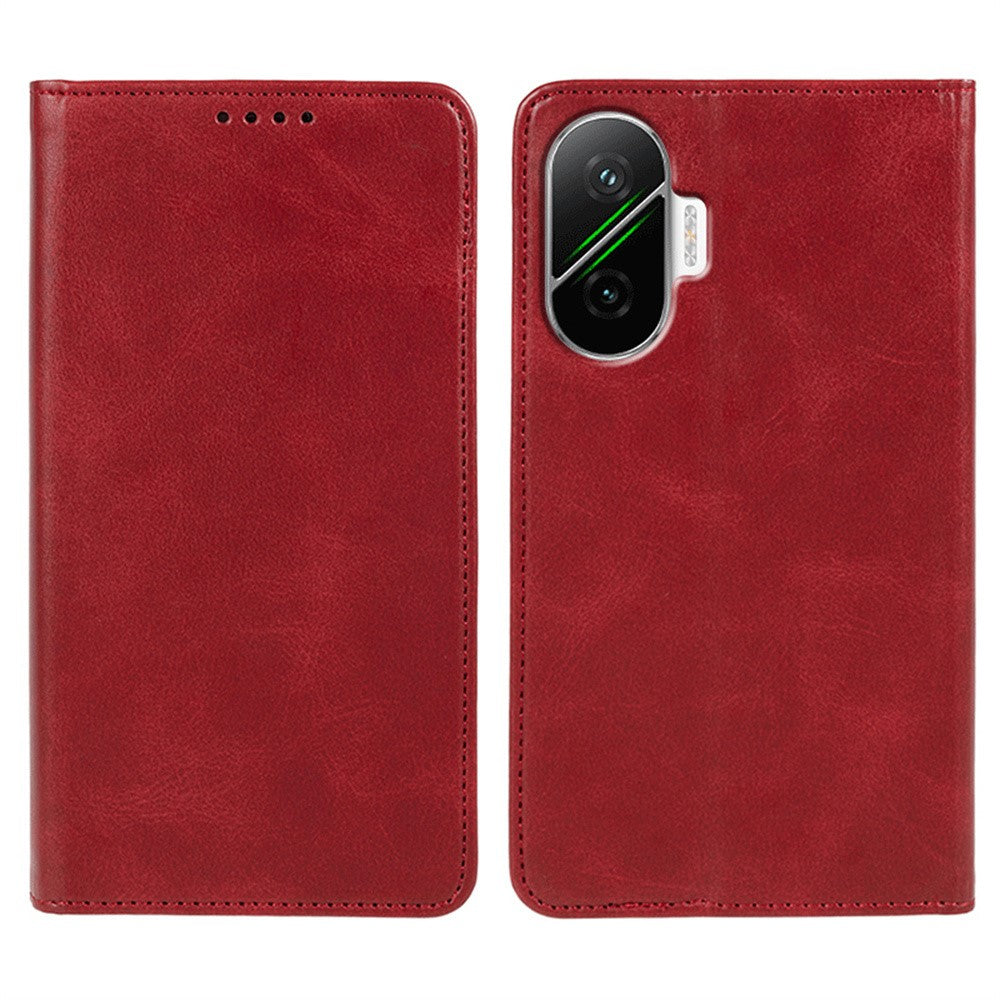 For Xiaomi Redmi Turbo 4 Pro 5G / Poco F7 5G Case Strong Magnetic PU Leather Phone Cover Calf Texture