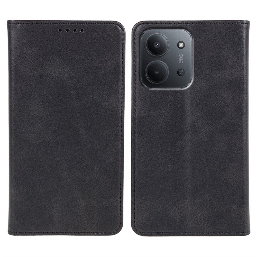 Xiaomi Redmi 15C 4G (Global) (171mm) / Poco C85 4G (171mm) cover, stærkt magnetisk PU-lædermobilcover med kalveskindstekstur