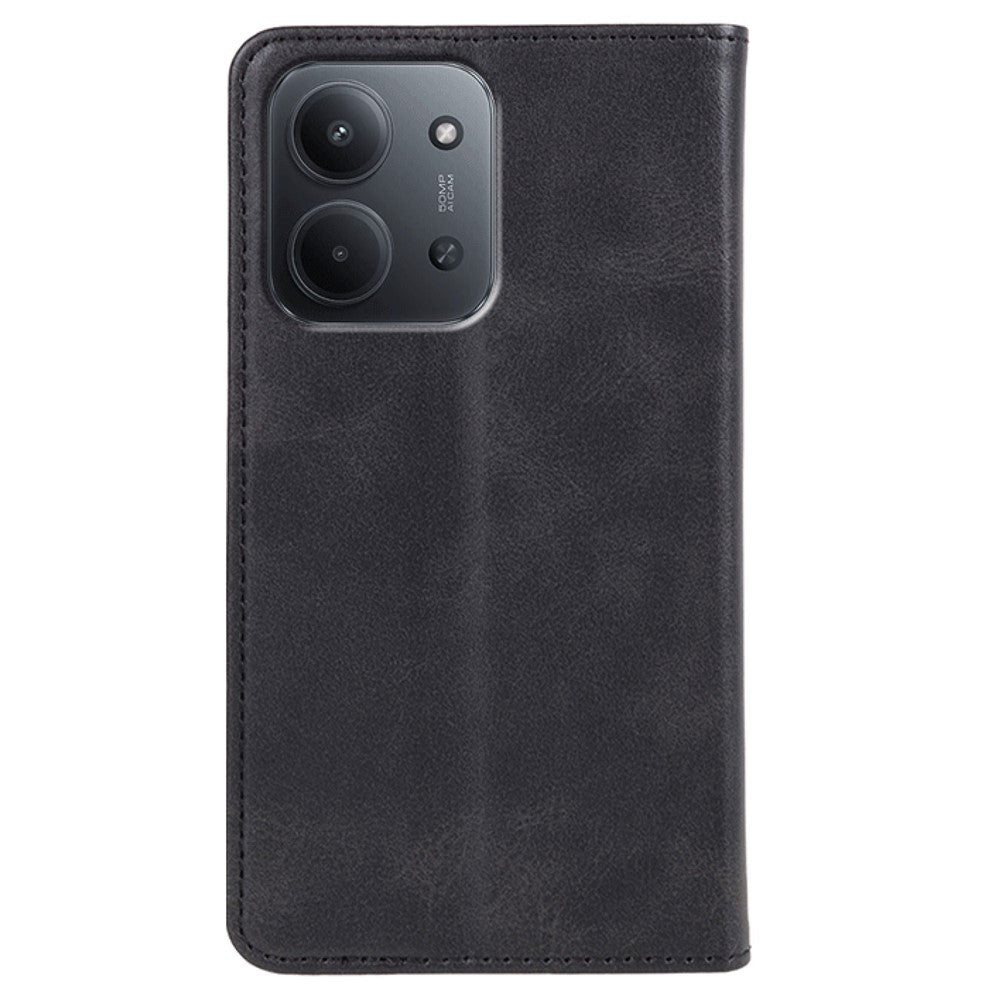 Xiaomi Redmi 15C 4G (Global) (171mm) / Poco C85 4G (171mm) cover, stærkt magnetisk PU-lædermobilcover med kalveskindstekstur