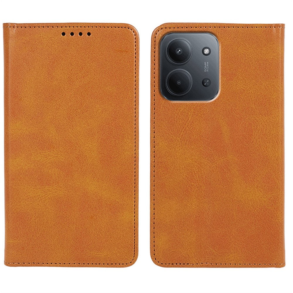 Xiaomi Redmi 15C 4G (Global) (171mm) / Poco C85 4G (171mm) cover, stærkt magnetisk PU-lædermobilcover med kalveskindstekstur