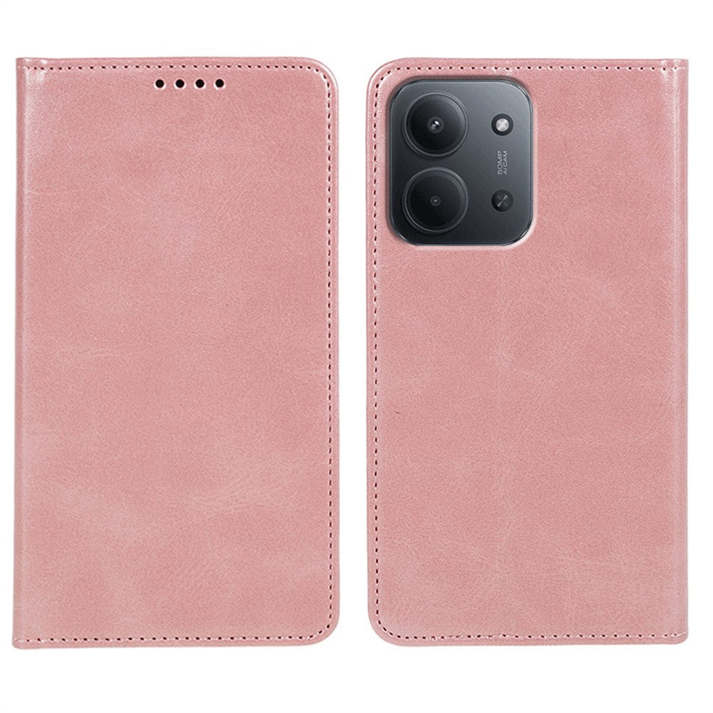 Xiaomi Redmi 15C 4G (Global) (171mm) / Poco C85 4G (171mm) cover, stærkt magnetisk PU-lædermobilcover med kalveskindstekstur