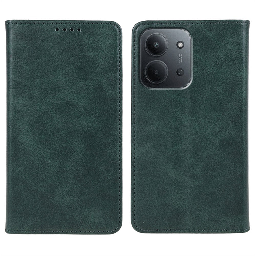 Xiaomi Redmi 15C 4G (Global) (171mm) / Poco C85 4G (171mm) cover, stærkt magnetisk PU-lædermobilcover med kalveskindstekstur