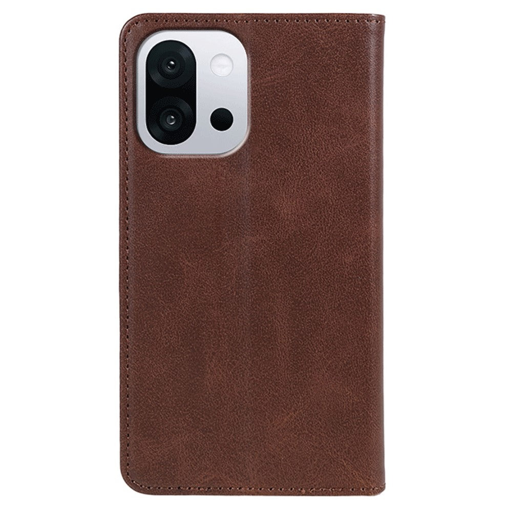 For OnePlus 13T 5G Case Strong Magnetic PU Leather Phone Cover Calf Texture