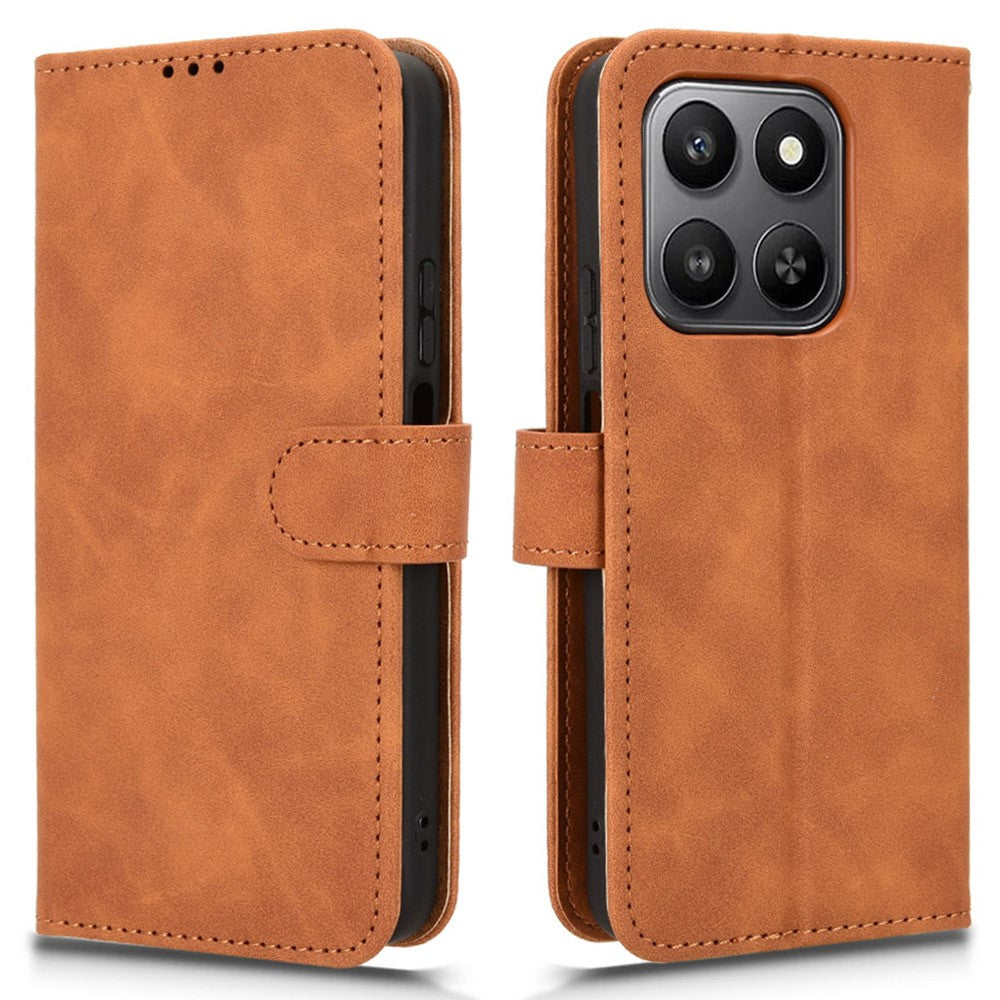 For Honor 400 Smart 5G / 4G / X7d 4G læderetui – skin-feel, anti-fald, pung, flip cover