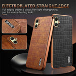 AZNS For Samsung Galaxy A08 5G / A08 4G / A07 5G / A07 4G Case Electroplating Crocodile Texture PU + TPU Phone Cover