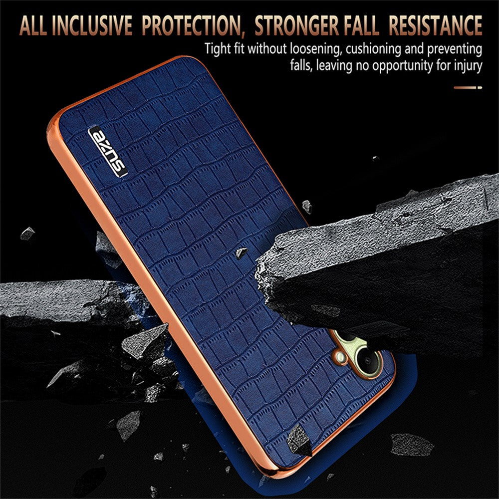 AZNS For Samsung Galaxy A08 5G / A08 4G / A07 5G / A07 4G Case Electroplating Crocodile Texture PU + TPU Phone Cover
