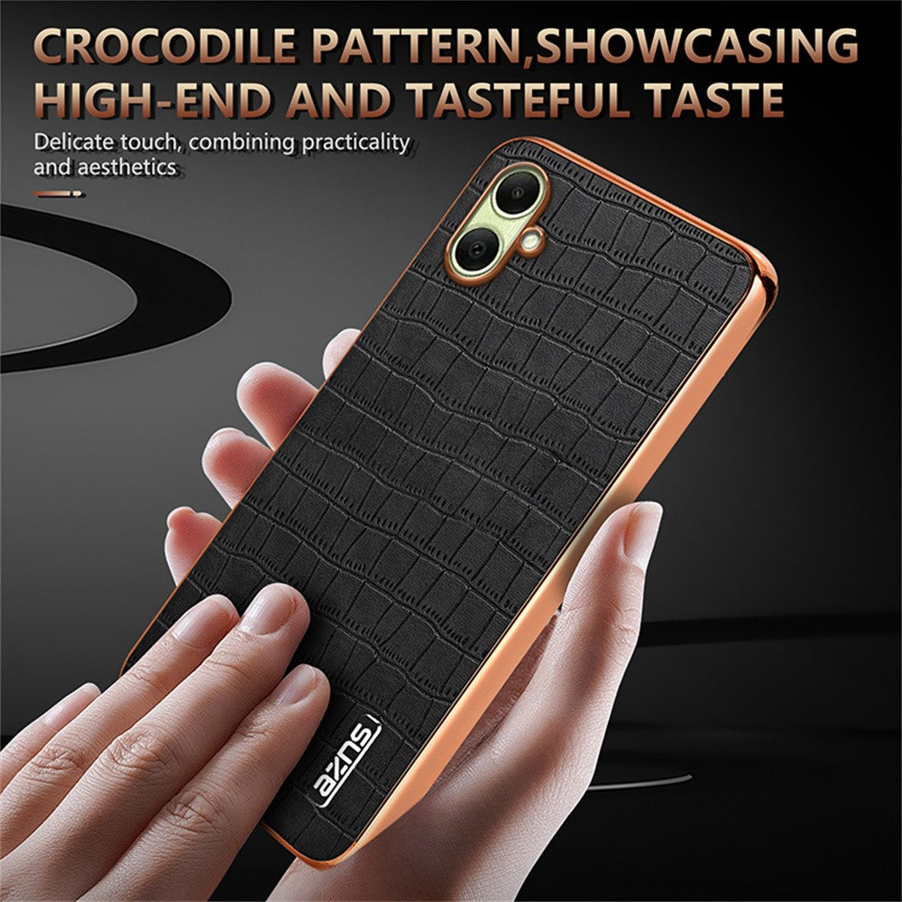 AZNS For Samsung Galaxy A08 5G / A08 4G / A07 5G / A07 4G Case Electroplating Crocodile Texture PU + TPU Phone Cover