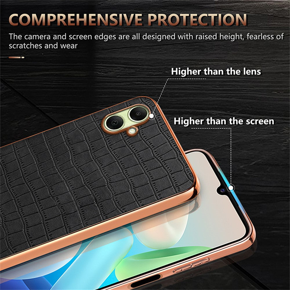AZNS For Samsung Galaxy A08 5G / A08 4G / A07 5G / A07 4G Case Electroplating Crocodile Texture PU + TPU Phone Cover