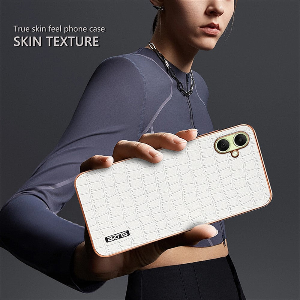 AZNS For Samsung Galaxy A08 5G / A08 4G / A07 5G / A07 4G Case Electroplating Crocodile Texture PU + TPU Phone Cover