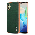 AZNS For Samsung Galaxy A08 5G / A08 4G / A07 5G / A07 4G Case Electroplating Crocodile Texture PU + TPU Phone Cover