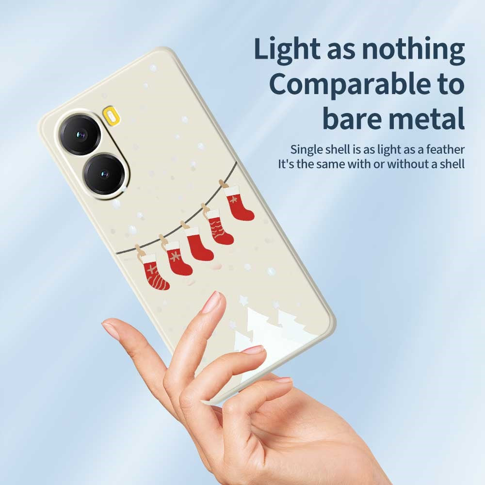 For Xiaomi Redmi Turbo 4 5G  /  Poco X7 Pro 5G Case Christmas Stockings Pattern Printing Straight Edge TPU Phone Back Cover