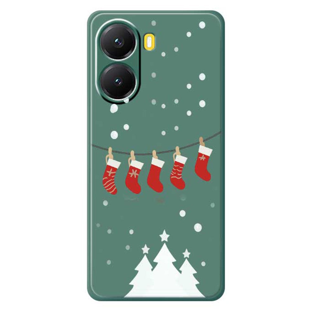 For Xiaomi Redmi Turbo 4 5G  /  Poco X7 Pro 5G Case Christmas Stockings Pattern Printing Straight Edge TPU Phone Back Cover