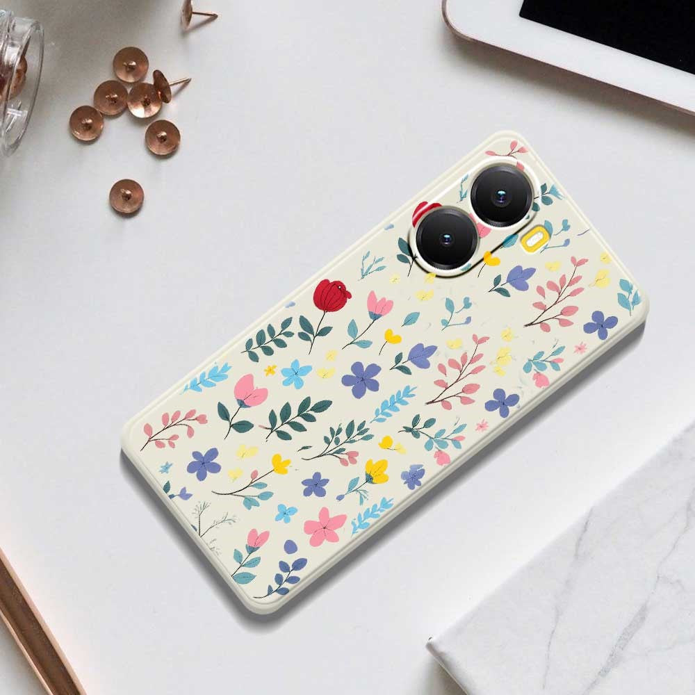 For Xiaomi Redmi Turbo 4 5G  /  Poco X7 Pro 5G Case Colorful Flower Branches Pattern Printing Straight Edge TPU Phone Back Cover