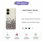 For Xiaomi Redmi Turbo 4 5G  /  Poco X7 Pro 5G Case Grey Flowers Pattern Printing Straight Edge TPU Phone Back Cover